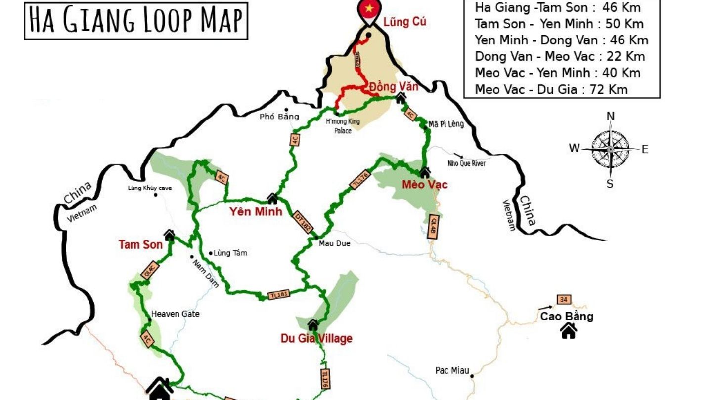 Navigate easily with the Ha Giang Loop Map