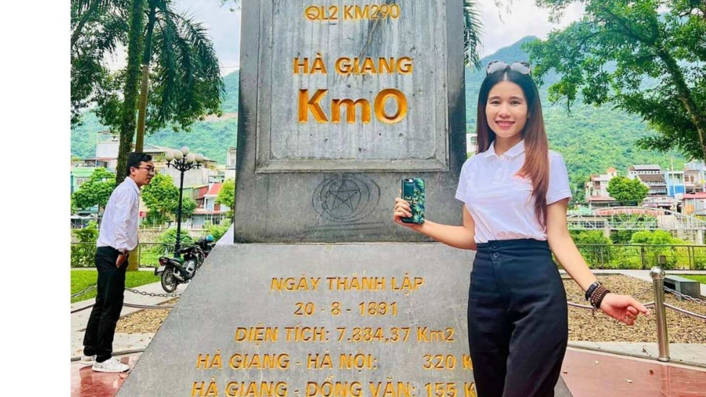 The famous Zero Milestone welcomes visitors to Ha Giang