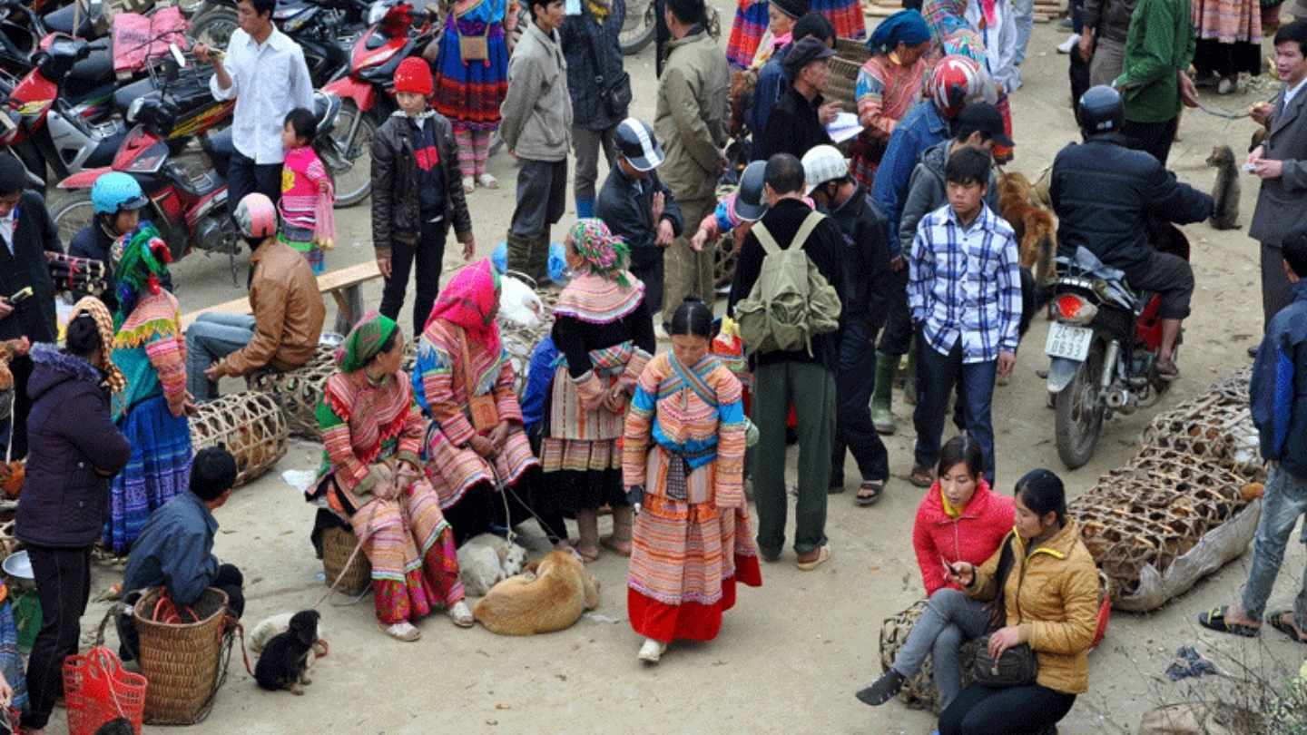 Sa Phin Market’s vibrant atmosphere during the day