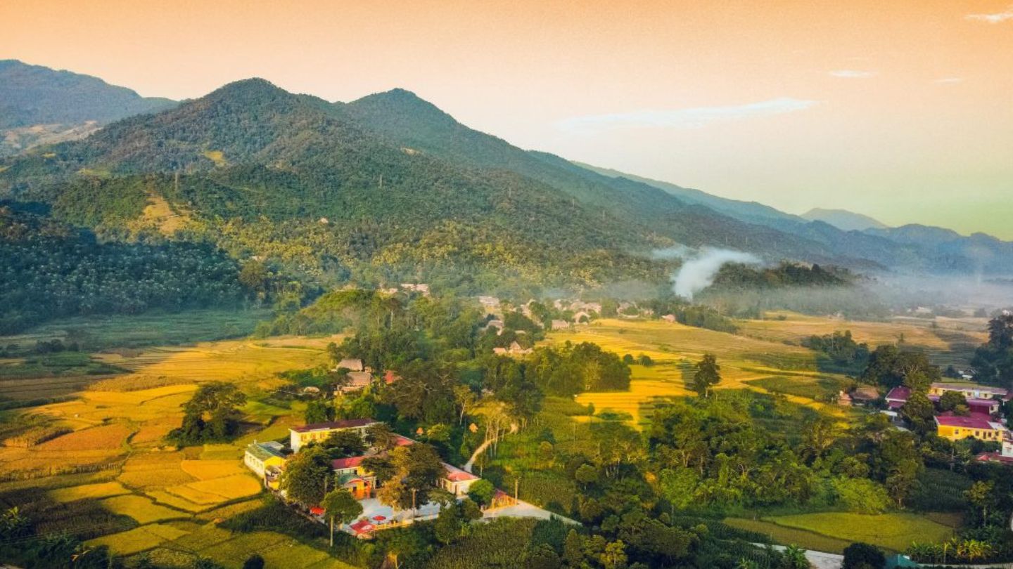 Lush green forests of Tay Con Linh Mountain