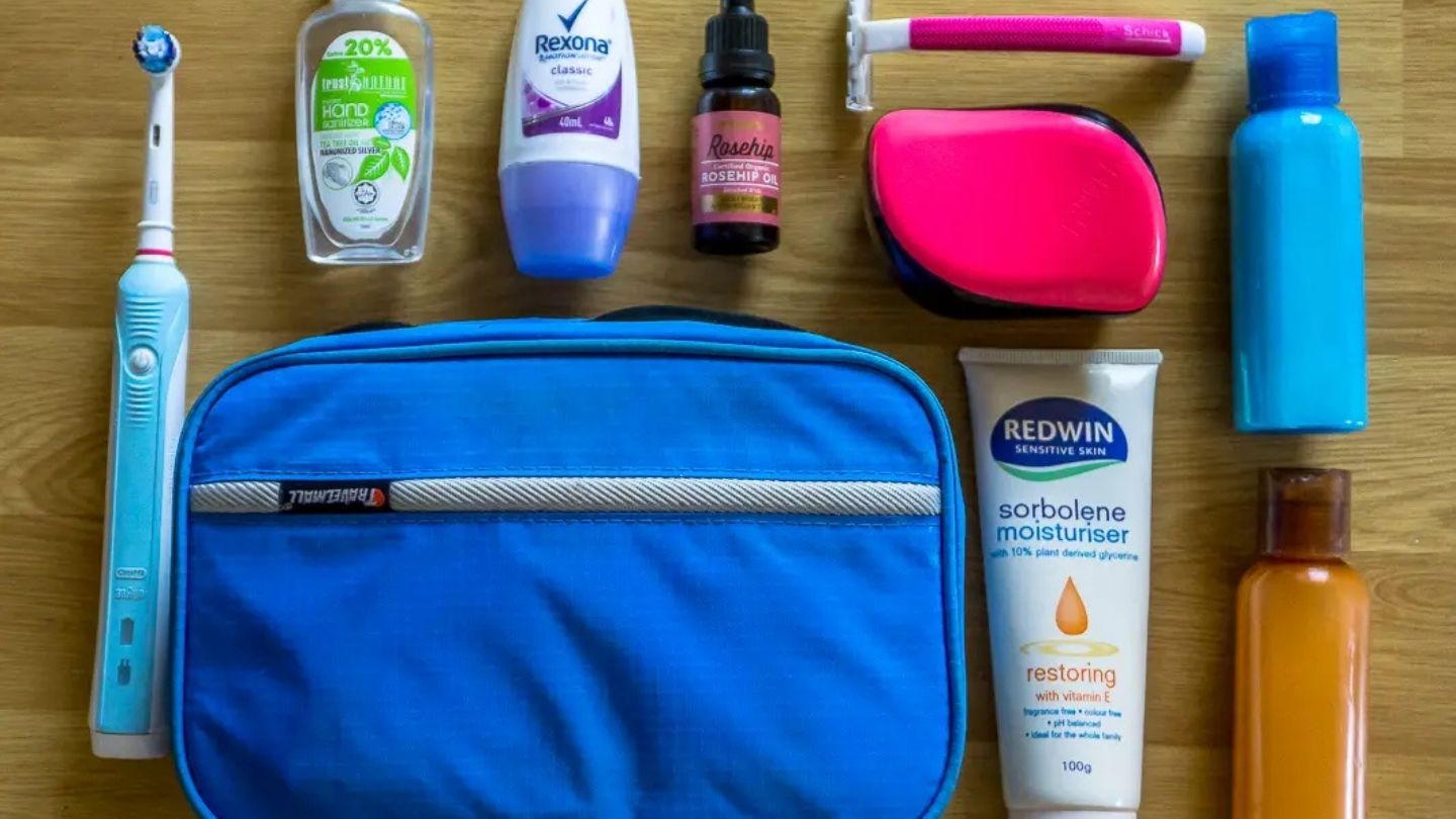 Pack toiletries, sunscreen, medications, and personal essentials for a smooth journey